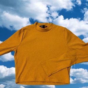 mustard yellow cropped sweater